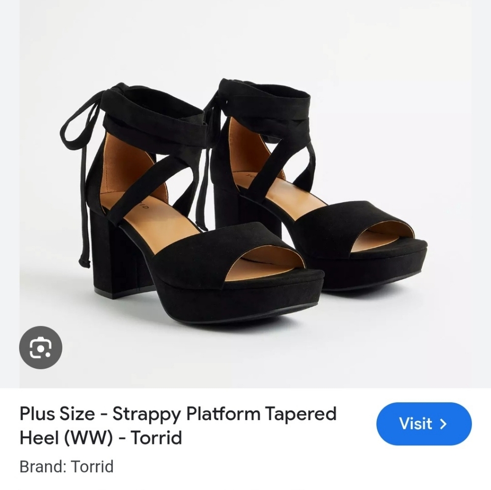 Torrid Black Strappy Platform Heels